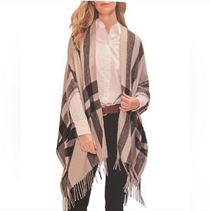 Banana Republic Erin Plaid Cashmere Blend Wrap